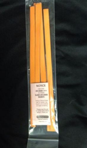 NEW! 165 Feet! Glossy Orange Dry Erase Magnetic Strips Ea. 1/2&#034; x 12&#034; (40 Mil.)