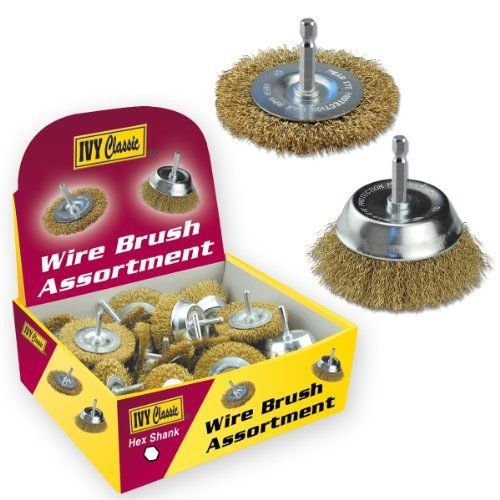 IVY Classic 39080 Assorted 30-Piece Crimped Wire Brushes and Wheels, Boxed