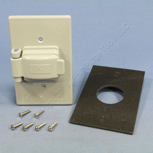 Cooper gray horizontal 1-gang protective single receptacle outlet cover s1961 for sale