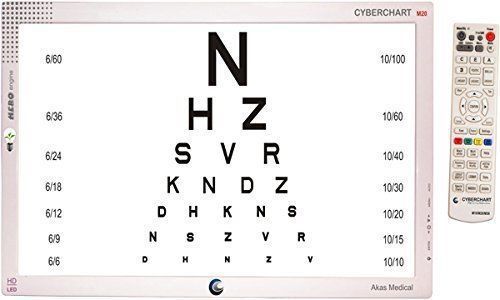 Snellen led visual acuity chart 20&#034; led display with remote control free ship for sale