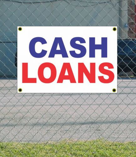 2x3 CASH LOANS Red White &amp; Blue Banner Sign NEW Discount Size &amp; Price