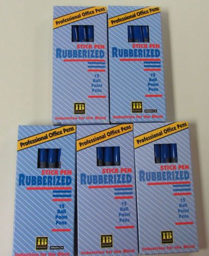 60 Rubberized Stick Pens FINE Ballpoint Pen Blue Ink Milwaukee For Blind