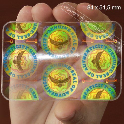 6 ID Cards Security Hologram Horizontal or Vertical Overlay Stickers with Micro