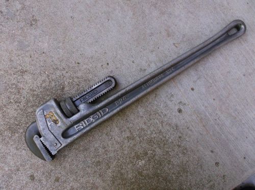 EXCELLENT RIDGID 24&#034; ALUMINUM H.D. PIPE WRENCH NO. 824 FROM A KANSAS ESTATE