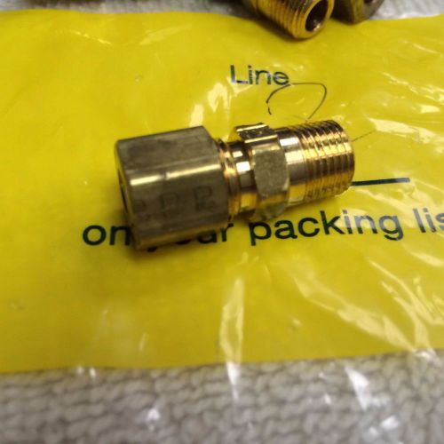 Brass compression tube fitting, 1/4&#034; od plastic tube  x 1/8 npt male for sale