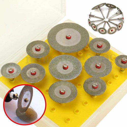 10pcs 1/8&#034; diamond cutting discs shank for dremel rotary tool cut off wheel new for sale