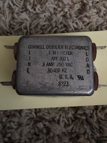 NOS Cornell Dubilier EMI Filter 3 Amp 250 Vac 50-400HZ