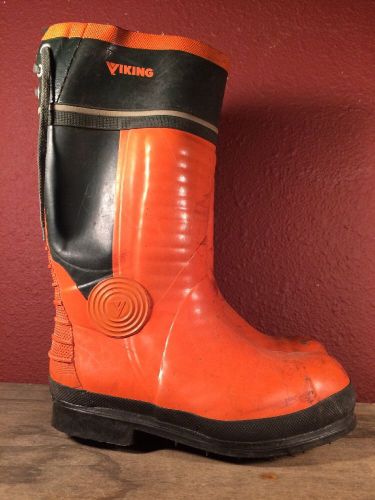 Viking Rubber Spiked Logging Boots Orange Men&#039;s Size 7