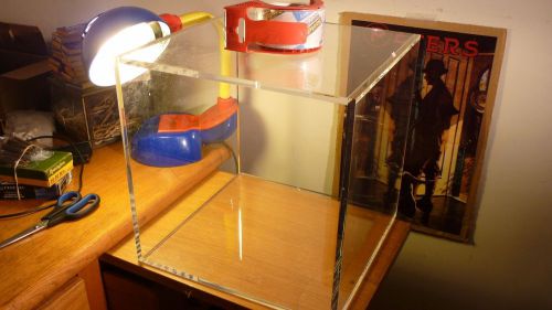 4 sided acrylic display case 3/8&#034; thick! 12&#034;x12&#034;x12&#034; cube box riser heavy for sale