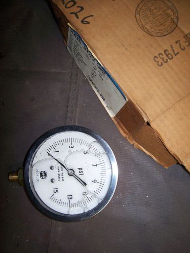 Ashcroft-US Gauge-NEW in box-4 1/2&#034; liquid filled gauge-0-15lbs