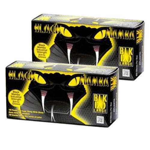 BLACK MAMBA Glove 2 Box 100 Nitrile Durable Construction Septic