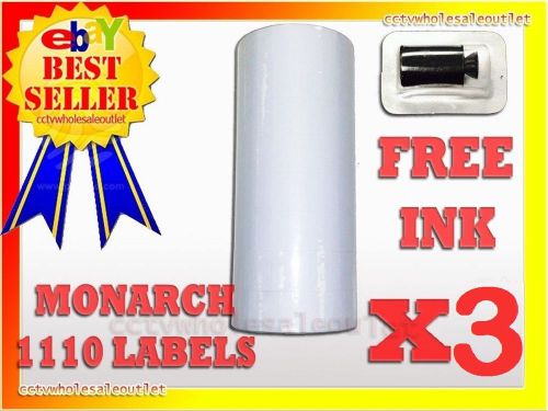 3 SLEEVES WHITE LABEL FOR MONARCH 1110 PRICING GUN 3 SLEEVES=48ROLLS