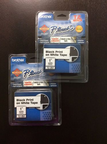 Brother P-Touch TZ-251, 1&#034; TZ Tape 2 Packs