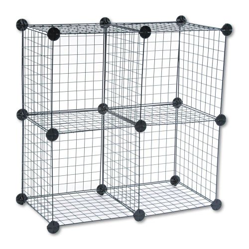 Wire cube shelving system, 14w x 14d x 14h - black storage organizer ab450805 for sale