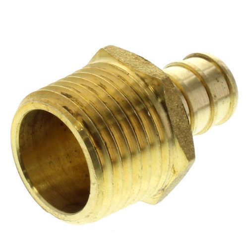 1/2&#034; pex x 1/2&#034; npt brass male adapter (lead free) - brass crimp fitting for sale