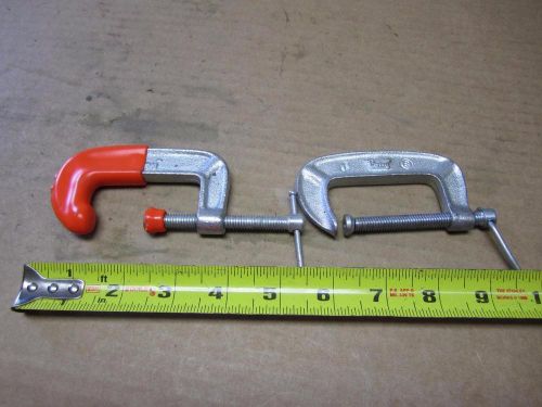 2 pc lot adjustable pony 2&#034; c clamps 232 welders aircraft mechanic&#039;s tool for sale