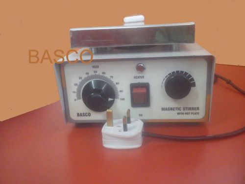 110V, 1 lt, Magnetic Stirrer With Hot Plate , free teflon coated magnet BASCO2