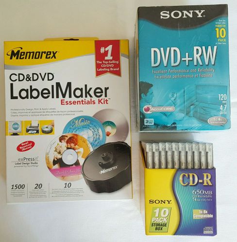 Memorex cd/dvd label maker kit 2 10 packs of cd &amp; dvd new old stock discontinued for sale