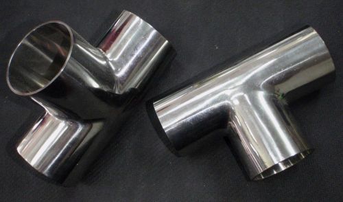 Stainless steel weld tee 1 1/2&#034; sanitary pipe tubing 38mm for sale