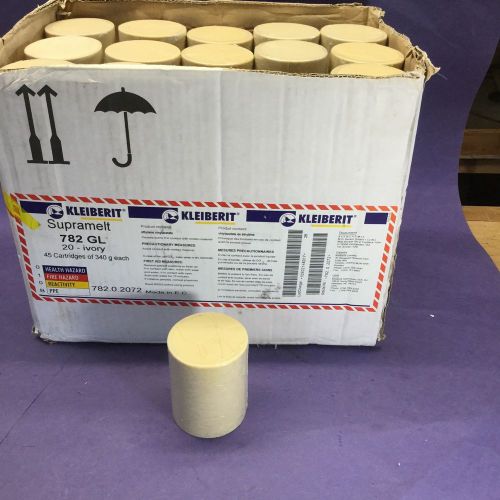 Kleiberit hot melt glue cartridges. box of 45. ivory. supramelt 782 gl. for sale