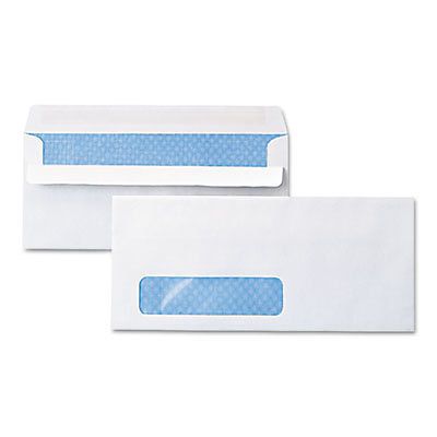 Self-Seal Business Envelope, Window, Security Tint, #10, White, 500/Box