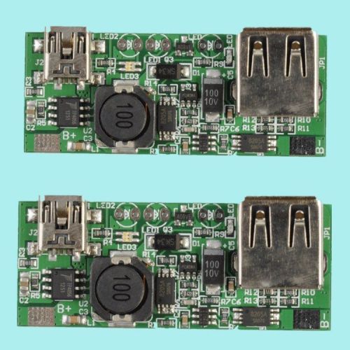 2pcs Li-ion Battery Charging 3.7V Mini USB to USB A 5V 1A Power Apply Module