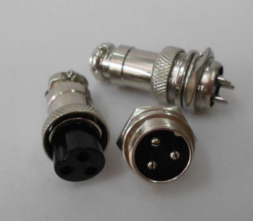 10 sets aviation plug male &amp; female wire panel connector 16mm 3 pin gx16-3c for sale