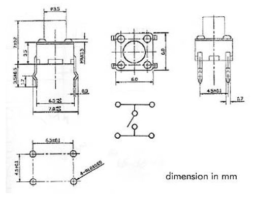 (PACK OF 25) VELLEMAN KRS0610 TACTILE SWITCH 0.24&#034; x 0.24&#034; HEIGHT : 0.28&#034;