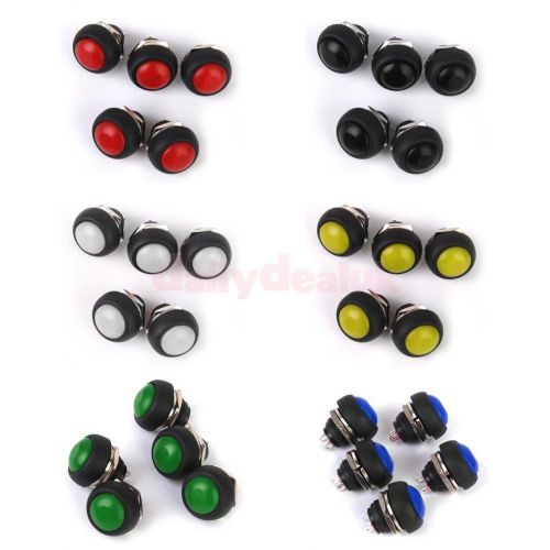30x Momentary Push Button Horn Switch OFF-ON for Boat/Car Waterproof 6 Colors