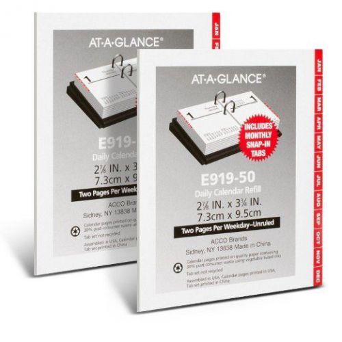 AT-A-GLANCE Daily Calendar Refill 2015  3 x 3.75 Inch Page Size E919-50