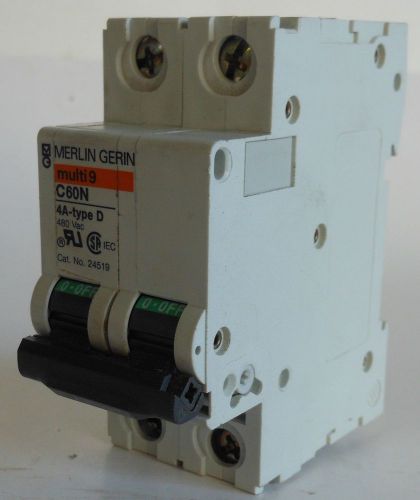 Merlin gerin 480vac 2 pole miniature molded case circuit breaker mg24519 4a for sale