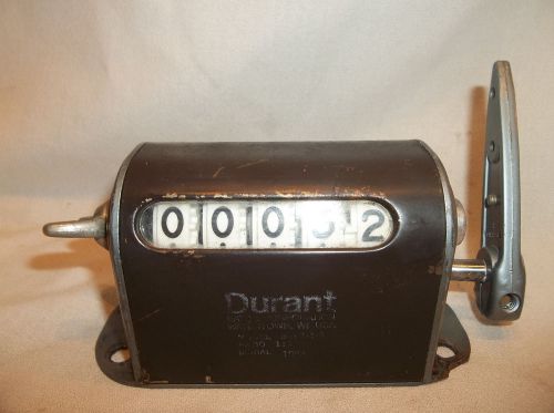Vintage DURANT 1:1 Ratio 5 Digit Counter Reset Industrial Mechanical Steampunk