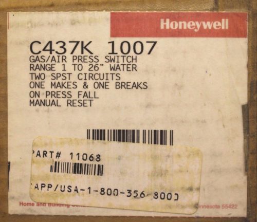 HONEYWELL C437K 1007 Gas Air Pressure Switch CAPP 11068