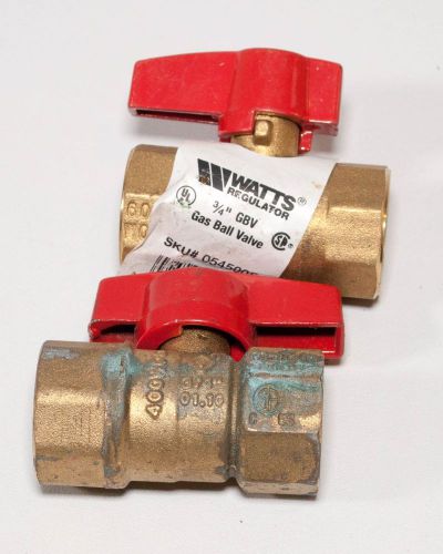 Lot of TWO (2) Gas Ball Valves 1 Watts 1 Bugatti