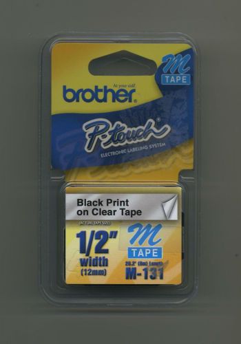 Brother M - 131 P Touch Black Print On Clear Tape M131 NEW SEALED PACKAGE