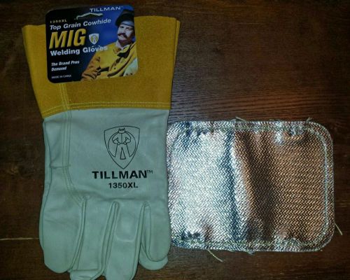 Tillman 1350xl top grain cowhide mig welding gloves xl free heat resistant patch for sale