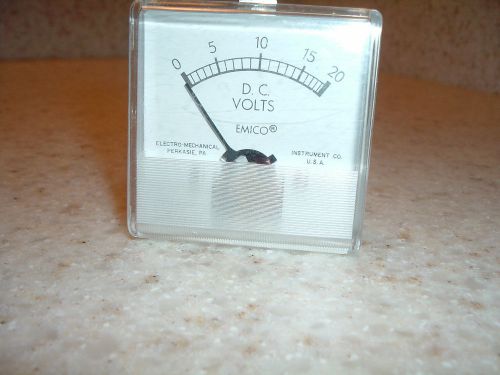 VINTAGE  Emico  Panel  Meters - DC Volts and DC Amperes -  2 1/4&#034; Square