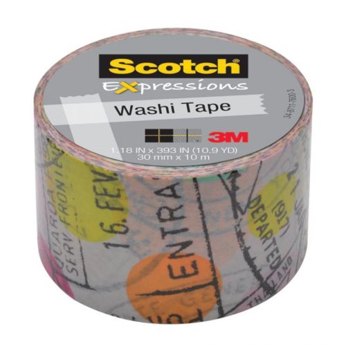 Scotch Expressions Washi Tape, 1.18&#034; x 393&#034;, 1 Roll/Pack, Travel