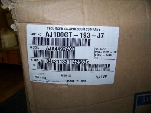 Tecumseh compressor 3/4 hp r12 208-230 v 1 phase 200 v - 50 hz aj100gt-193-j7 for sale
