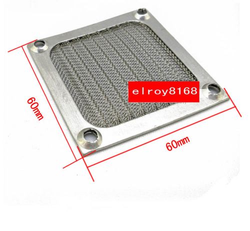 1pcs 60mm x 60mm anodized aluminum fan filter guard silver dustproof for 6cm fan for sale