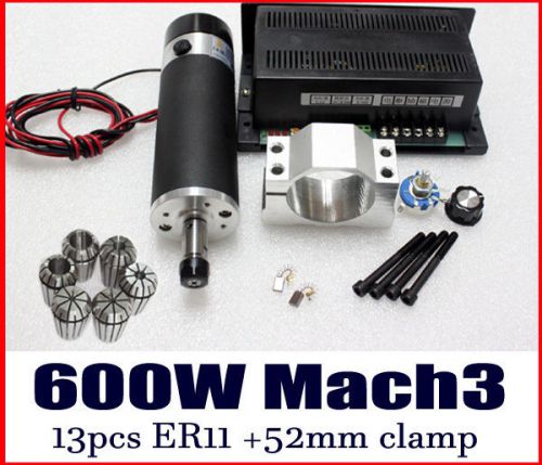 Diy cnc router 600w spindle motor &amp; speed adjuster &amp; mount &amp; er11 collet for sale