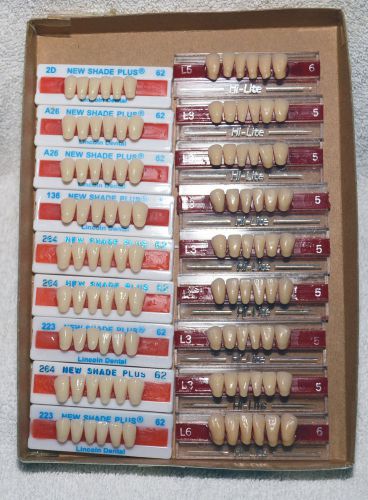 18 cards of acrylic denture teeth new! for sale