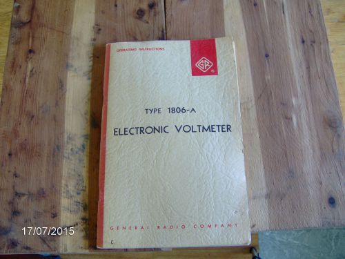 General Radio Type 1806-A Electronic Voltmeter Instructions Manual