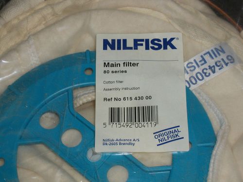 Nilfisk main filter 80 series vacuum cotton # 615-430-00, 61543000 new unopened for sale