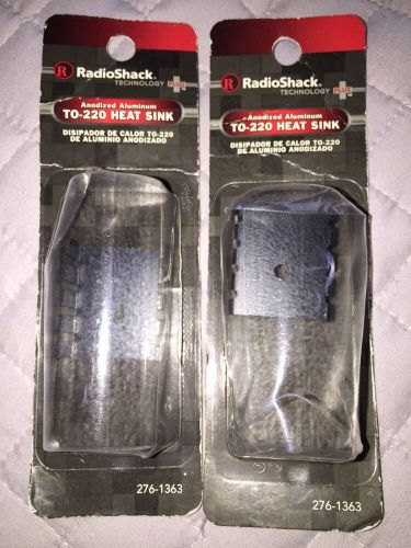 Lot of 2 TO-220 Heat sink Anodized Aluminum Sink #276-1363 By RadioShack