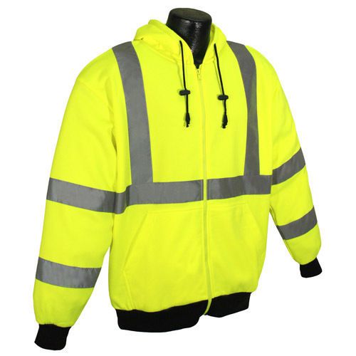 Radians SJ01-3ZGS High/Visibility Class3 Long Sleeve Hooded Sweatshirt Yellow/G