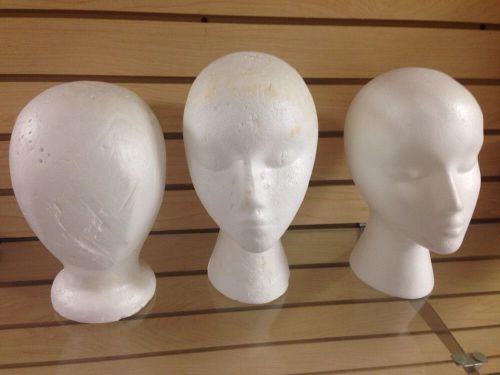 Lot Of 3 Mannequin Heads For Hats Wigs And Scarves