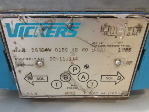 Vickers DG4S4W-016C-BB-60-S410 Hydraulic Valve.