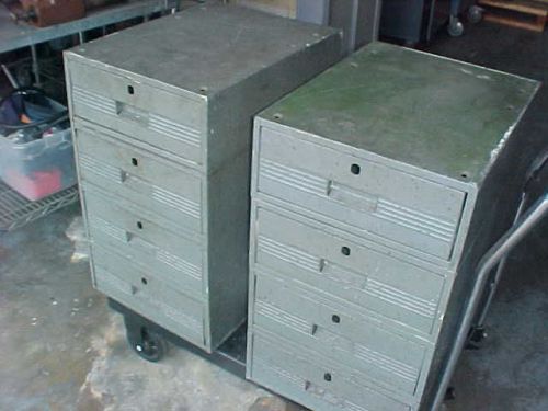2 sets of 4 drawer workbench pedestal, stackable,tool or parts storage,organiser for sale