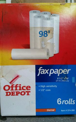 Office Depot High-Sensitivity Therma fax Paper-1/2 Core-8.5&#034;x98&#039; Roll - 4 Rolls